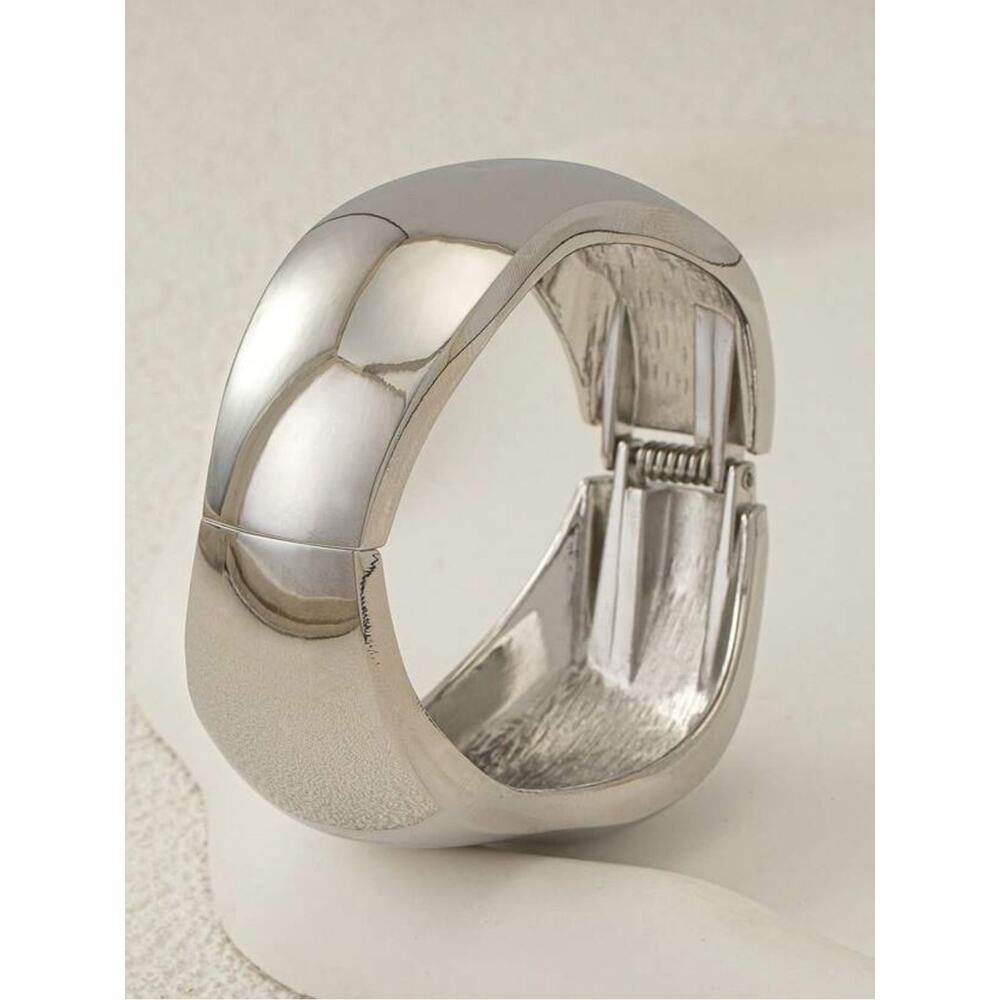 Stainless Steel Geometric Pearl Bangle Bracelet Set Quiet Luxury Stack - Picture 7 of 10